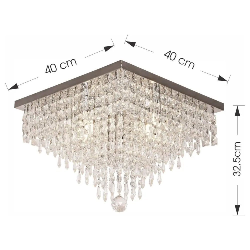 Lustre Plafon de Cristal K9 Legitimo Transparente 40cm Top - 3