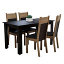 Ver imagem 3 de Conjunto Sala de Jantar Madesa Havana Mesa Tampo de Madeira com 4 Cadeiras - Preto/rustic