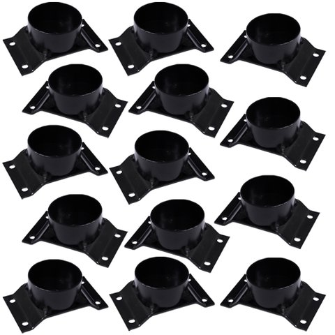 Kit 14 Chapinhas Chapa Elevada com Tubo Fixação Pés Palito Rosca 5/16 Preto