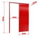 Ver imagem 2 de Porta de Correr Suspensa Veneziana Esq L.25 Vermelha 210x70 Brimak