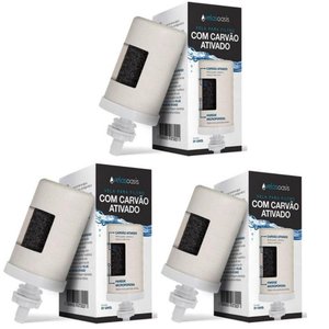 Kit 3 Vela Carvão Ativado Agua Alcalina Filtro de Barro