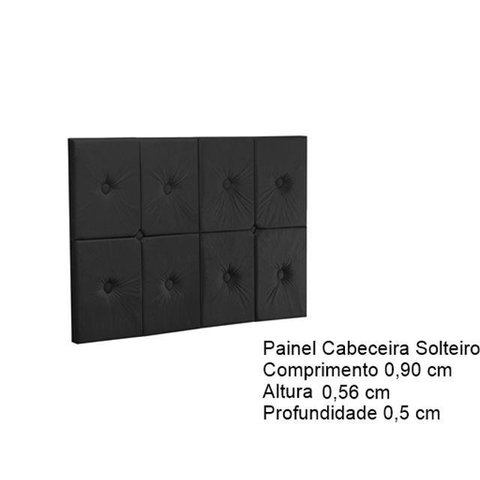 Painel De Cama Solteiro 0,90 Ferrari Cor Preto