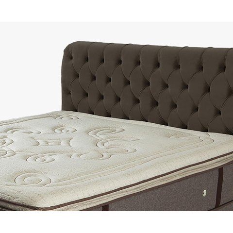 Cabeceira King Estofada Imperatriz Marrom Chocolate - Simbal