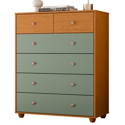 Cômoda 6 Gavetas Premium Multiuso Moderna Vitoria Armazenamento Quarto Cor Cinamomo/salvia - 6