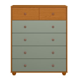 Cômoda 6 Gavetas Premium Multiuso Moderna Vitoria Armazenamento Quarto Cor Cinamomo/salvia - 3