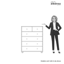 Ver imagem 5 de Cômoda 6 Gavetas Premium Multiuso Moderna Vitoria Armazenamento Quarto Cor Cinamomo/salvia