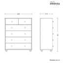 Ver imagem 4 de Cômoda 6 Gavetas Premium Multiuso Moderna Vitoria Armazenamento Quarto Cor Cinamomo/salvia