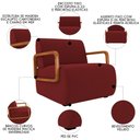 Ver imagem 3 de Poltrona Decorativa Orgânica para Sala Kit 2 Belarus K04 Veludo Vermelho - Mpozenato