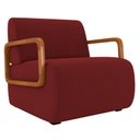Ver mais imagens de Poltrona Decorativa Orgânica para Sala Kit 2 Belarus K04 Veludo Vermelho - Mpozenato