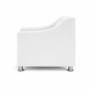 Ver imagem 3 de Kit 3 Poltronas Reforçadas Recepção Barbearia Tecido Corino Branco
