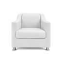 Ver imagem 5 de Kit 3 Poltronas Reforçadas Recepção Barbearia Tecido Corino Branco