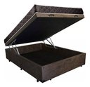 Ver imagem 2 de Cama Box Baú Casal Confort Suede Marrom Com Colchão Casal Confort Molas Ensacada 65x138x188