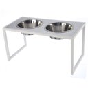 Ver imagem 1 de Comedouro Elevado Duplo Cão Porte G Branco
