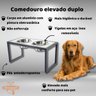 Comedouro Elevado Duplo Cão Porte G Branco - 3