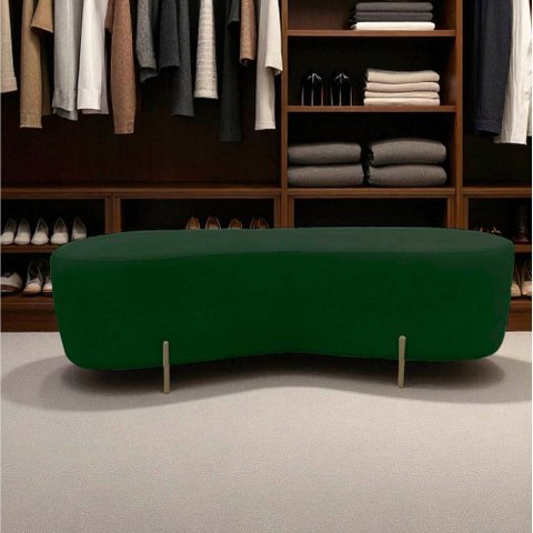 Puff Decorativo Orgânico Alana Suede Verde