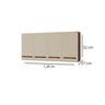 Kit Balcão Pia para Cozinha com Armário Aéreo 120cm Savana Off White Moblis - 2