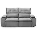 Ver imagem 5 de Sofá Retrátil Reclinável para Sala 3 Lugares 210cm Niels F04 Veludo Cinza Claro - Lyam Decor