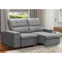 Ver imagem 1 de Sofá Retrátil Reclinável para Sala 3 Lugares 210cm Niels F04 Veludo Cinza Claro - Lyam Decor