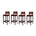 Ver imagem 2 de Kit 4 Banquetas Assento Encosto Estofado em Sintetico Hellen:imbuia com Sintetico Whisky