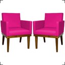 Ver imagem 1 de Kit 2 Poltronas Decorativa para Sala Recepção Consultório Escritório Base em Madeira Divine