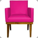 Ver imagem 3 de Kit 2 Poltronas Decorativa para Sala Recepção Consultório Escritório Base em Madeira Divine