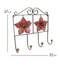 Ver imagem 2 de Gancho de Ferro de Parede Artesanal com Flores Rusticos Decorativo Libertas Rosas Artesanato Vermelh