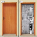 Ver imagem 1 de Adesivo Decorativo de Porta - Música - Microfone - 892cnpt