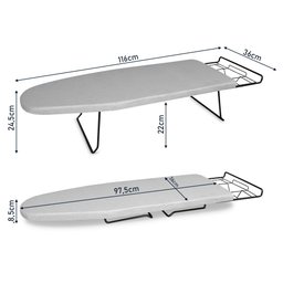Tábua Mesa De Passar Roupa Dobrável Tecido Metálico Preta - 5