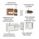 Ver imagem 4 de Cozinha Completa Madesa Parma com Armário e Balcão (Sem Tampo e Pia) Branco/Branco/Rustic Cor:Branco