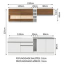 Ver imagem 3 de Cozinha Completa Madesa Parma com Armário e Balcão (Sem Tampo e Pia) Branco/Branco/Rustic Cor:Branco