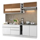 Ver imagem 2 de Cozinha Completa Madesa Parma com Armário e Balcão (Sem Tampo e Pia) Branco/Branco/Rustic Cor:Branco
