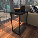 Ver imagem 1 de Mesa Lateral Preta Aparador de Sofa Sala Mesa Lateral Cama