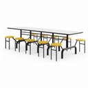 Ver imagem 1 de Mesa para Refeitório Escamoteável 10 Lugares MDP Branco de 25 mm - Assento Amarelo - 50902