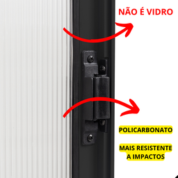 Vitro 2 Folhas Janela de Banheiro A40l40 Despensa Ventilação em Aluminio Preto e Policarbonato - 5