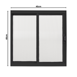 Vitro 2 Folhas Janela de Banheiro A40l40 Despensa Ventilação em Aluminio Preto e Policarbonato - 10