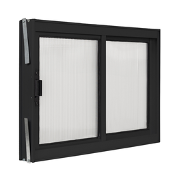 Vitro 2 Folhas Janela de Banheiro A40l40 Despensa Ventilação em Aluminio Preto e Policarbonato - 1