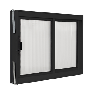 Vitro 2 Folhas Janela de Banheiro A40l40 Despensa Ventilação em Aluminio Preto e Policarbonato