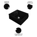 Ver imagem 3 de Cuba Pia de Apoio para Banheiro Retangular 30cm Joy C08 Preto - Mpozenato