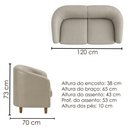 Ver imagem 3 de Poltrona Namoradeira 2 Lugares Aura 120 cm Pes Madeira Courino Tcs 725 Moll