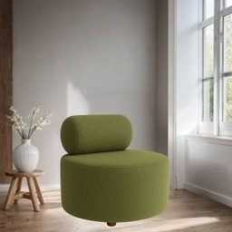 Poltrona Puff Decorativo Orgânica Recepção Sala de Estar Luxo Boucle Verde - 2