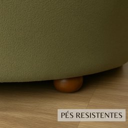 Poltrona Puff Decorativo Orgânica Recepção Sala de Estar Luxo Boucle Verde - 6