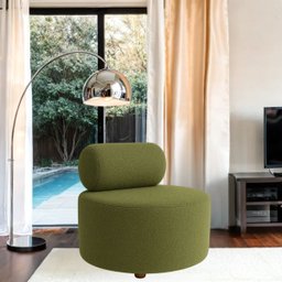 Poltrona Puff Decorativo Orgânica Recepção Sala de Estar Luxo Boucle Verde - 3