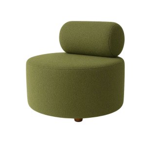 Poltrona Puff Decorativo Orgânica Recepção Sala de Estar Luxo Boucle Verde