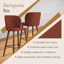 Ver imagem 6 de Banqueta para Bancada Itu Assento em Linho com Encosto Terracota