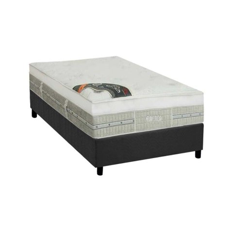 Cama Box Solteiro: Colchão Molas Castor Pocket Gold Star Slx Gran Plush Látex + Base Gray(88x188)