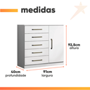 Ver imagem 3 de Cômoda Sapateira Multiuso 5 Gavetas 1 Porta Milão Aramóveis