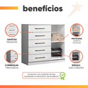 Ver imagem 4 de Cômoda Sapateira Multiuso 5 Gavetas 1 Porta Milão Aramóveis