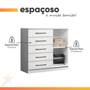 Ver imagem 5 de Cômoda Sapateira Multiuso 5 Gavetas 1 Porta Milão Aramóveis