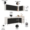 Ver imagem 3 de Armário de Cozinha Modulado de Canto Esquerdo 4 Peças Cp49 Balcão sem Tampo Branco/preto - Lumil Lum
