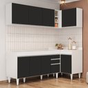 Ver imagem 2 de Armário de Cozinha Modulado de Canto Esquerdo 4 Peças Cp49 Balcão sem Tampo Branco/preto - Lumil Lum